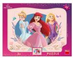 Dino Puzzle cu 12 piese din forme de tablă cu prințese (303133) Puzzle