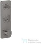 Hansgrohe AXOR CITTERIO C termosztátos falsík alatti kád /zuhany csaptelep rombuszmetszéses fogantyúval, polírozott fekete króm 49701330 (49701330)