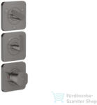 Hansgrohe AXOR CITTERIO C termosztátos falsík alatti kád /zuhany csaptelep rombuszmetszéses fogantyúval, polírozott fekete króm 49711330 (49711330)