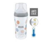 Nuk Baba cumisüveg NUK Perfect Match Temperature Control 260 ml szürke