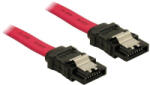 Delock DL84301 cable SATA 3Gb/s 70cm-es összekötő kábel fém rögzítőkkel piros (84301)