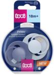 LOVI Lovi, Prime, suzeta dinamica din silicon, +18 luni, Baby Blue/Blue, 2 buc