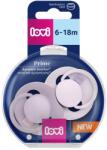 LOVI Lovi, Prime, suzeta dinamica din silicon, 6-18 luni, Lilac/Violet, 2 buc