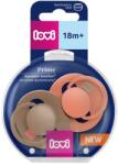 LOVI Lovi, Prime, suzeta dinamica din silicon, +18 luni, Granola/Orange, 2 buc