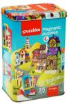 Puzzlika Case magnetice - joc magnetic 35 piese și 10 șabloane (2-13470)
