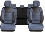 DeluxeBoss Set Huse Scaune Auto pentru Fiat Panda - DeluxeBoss Classico, pentru bancheta rabatabila fractionata, 11 piese, albastru-alb