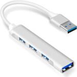 MRG Adaptor Hub USB MRG MGL232, 4x USB, USB 3.0, Multiport 4 in 1, Compatibil Macbook, Windows si Android, Ultra Slim, Argintiu