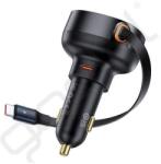 Baseus ENJOYMENT PRO autós töltő Type-C aljzat (60W, PD gyorstöltő 3.0 + Type-C kábel) FEKETE