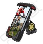 JOYROOM kerékpáros és motoros telefontartó (kormányra rögzíthető, ütésállóság, 4.7 - 6.8" méret) FEKETE/PIROS