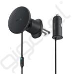 Baseus CW01 autós töltő Type-C aljzat (15W, wireless, MagSafe, 120cm) FEKETE