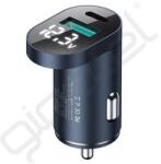 JOYROOM autós töltő USB+Type-C aljzat (42.5W, PD gyorstöltő, LED) SÖTÉTKÉK