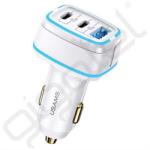 USAMS C24 autós töltő USB+2 Type-C aljzat (105W, gyorstöltő) FEHÉR