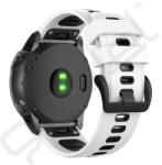 Silverline Pótszíj (egyedi méret, 26mm, szilikon, fekete csat, QuickFit csatlakozás) FEHÉR/FEKETE