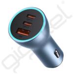 Baseus GOLDEN CONTACTOR PRO autós töltő USB+2 Type-C aljzat (65W, PD gyorstöltő 4.0) SÖTÉTKÉK