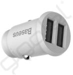 Baseus GRAIN autós töltő 2 USB aljzat (15W, túlfeszültség elleni védelem) FEHÉR
