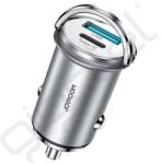 JOYROOM autós töltő USB+Type-C aljzat (20W, PD gyorstöltő 3.0) EZÜST