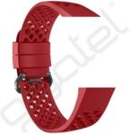 DEVIA DELUXE SPORT MESH pótszíj (egyedi méret, szilikon, állítható, lyukacsos, légáteresztő, L méret) PIROS