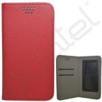 Silverline Tok álló, bőr hatású (univerzális, oldalra nyíló, csúsztatható, öntapadós rögzítés, 4.7-5" méret, rombusz) PIROS