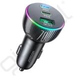 JOYROOM autós töltő USB+2 Type-C aljzat (70W, PD gyorstöltő 3.0) FEKETE
