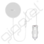 Baseus CW01 autós töltő USB aljzat (40W, wireless, MagSafe, 120cm) FEHÉR