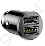 Baseus GRAIN autós töltő 2 USB aljzat (15W, túlfeszültség elleni védelem) FEKETE - extratelgsm
