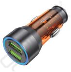 hoco. autós töltő 2 USB aljzat (36W, gyorstöltő, LED jelzés) NARANCSSÁRGA
