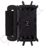 Silverline Szilikon telefonvédő (univerzális, 360°, tépőzár, karra rögzíthető, SPORT, 4-6.5" méret) FEKETE