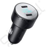 JOYROOM autós töltő 2 Type-C aljzat (70W, PD gyorstöltő 3.0, LED jelzés) FEKETE