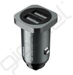 REMAX autós töltő 2 USB aljzat (15W, PD gyorstöltő) FEKETE