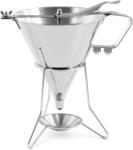 Royal Catering Díszítő tölcsér - 1, 8 l - rozsdamentes acél - 3 töltőheggyel - állvány csepptálcával (RC-OF05)