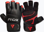 RDX L4 ujjas súlyemelő edző kesztyű bőr piros/fekete