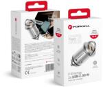 Forcell F-ENERGY Mini autós töltő 2 x Type C PD QC3.0 3A 30W ezüst
