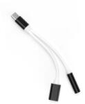  USB Type-C port elosztó 3.5 mm JACK audio/USB-C port fekete adapter