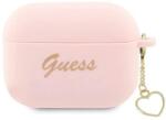 GUESS GUAP2LSCHSP AirPods Pro 2 tok rózsaszín/rózsaszín Szilikon Charm Heart Kollekció