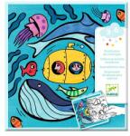 DJECO Distracție cu cărți de colorat și jocuri - Ocean (DJ00051) Carte de colorat