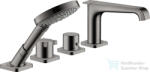 Hansgrohe AXOR Citterio E 4 üléses termosztátos kádtöltő csaptelep zuhanyszettel, polírozott fekete króm 36410330 (36410330)