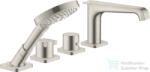 Hansgrohe AXOR Citterio E 4 üléses termosztátos kádtöltő csaptelep zuhanyszettel, rozsdamentes acél hatású 36410800 (36410800)