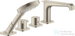 Hansgrohe AXOR Citterio E 4 üléses termosztátos kádtöltő csaptelep zuhanyszettel, szálcsiszolt nikkel 36410820 (36410820)