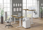 BIM Furniture BIMotion iroda/gamer asztal, elektromosan állítható magasság, okos kontroller, artisan tölgy színben, fehér lábakkal 120x65 (BIM_BIMOTION_DESK_1S_WHITE_MAT_ARTISAN_OAK_120x65)