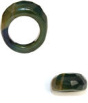  Inel Agata Colorata Minerala Naturala - Diametru Gaura 56-63 mm - Ovala Fatetata 33-35 x 28-31 x 14-16 mm - 1 Buc