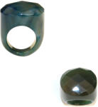  Inel Agata Colorata Minerala Naturala - Diametru Gaura 54 mm - Ovala Fatetata 33-35 x 26-29 x 20-22 mm - 1 Buc