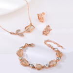  Rózsaarannyal bevont 3 részes tulipán ékszerszett krémszínű opálokkal (0059. ) (K100589A-001_set)