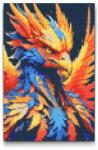  Gyémántszemes kirakó - Színes főnix Méret: 40x60cm, Keretezés: Kartonlemezen, Gyémántok: Négyzet alakú