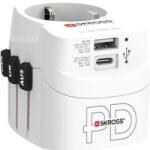 SKROSS USB-A/USB-C töltő bemenettel földelt világutazó adapter fehér (1.302473)