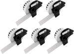 AIMO Set 5 Etichete inguste modul continuu DK-22210 albe 29mm x 30.48m suport plastic inclus compatibile Brother DK-22210 DK22210 (BHADK22210P5)