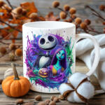 Deconline Customs Halloween mintás bögre "Jack and Sally" kerámia (DO126134-MUG)