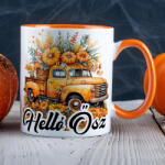Deconline Customs Őszi mintás bögre Teherautós, Helló ősz Narancssárga (DO126143-ORANGE-MUG)