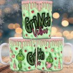 Deconline Customs Grincses karácsonyi bögre 3D pufi hatású "Grinch vibes (DO129149)