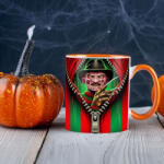 Deconline Customs Halloween mintás bögre Freddy Krüger Cipzáros Narancssárga (DO126136-ORANGE-MUG)