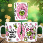 Deconline Customs Grincses karácsonyi bögre 3D pufi hatású "pink hohoho (DO129139)